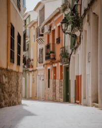 Alley with colourful houses in villyjoyosa