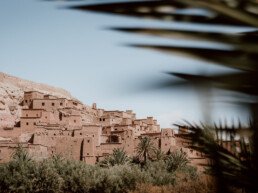 The medieval city of ait benhaddou in the middle of the moroccan desert