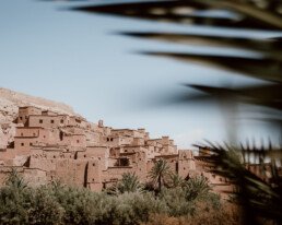 The medieval city of ait benhaddou in the middle of the moroccan desert
