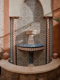 oriental style fountain in the riad chay