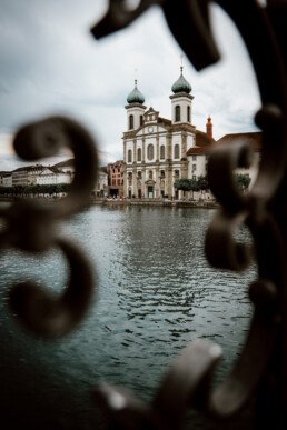 photograph of the jesuit church in lucerne